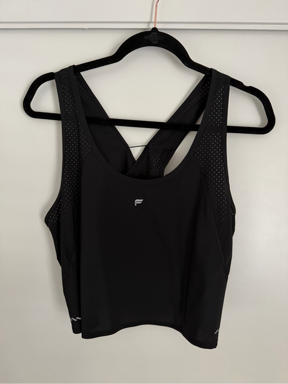 Fabletics Black Cropped Racerback Tank - Picture 3 of 5